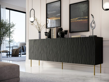 JUNGLE chest of drawers 190 black mat/ black mat