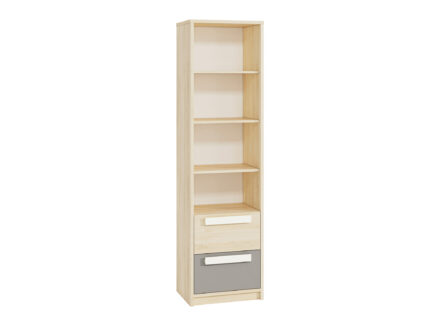 Drop 05-01 Body: Fjord Beech/ Front: White + Fjord Beech/Inset: grey platinum - bookcase