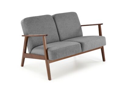 MILANO 2S sofa, grey CASTEL#93 / dark walnut