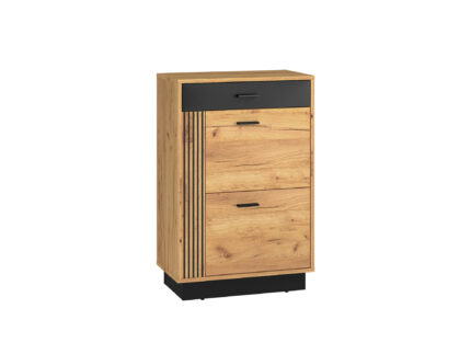 Vasco 04 Craft Oak gold/black - shoe cabinet