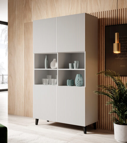 PAFOS Standing bookcase white/white