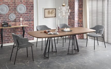 EVERTON extension table, walnut / black