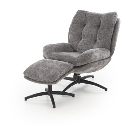 PESTO armchair with ottoman / rocking function, color: grey