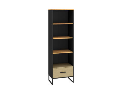 Colt 03 Oak craft gold/Black-Steel premium - bookcase 1D1S
