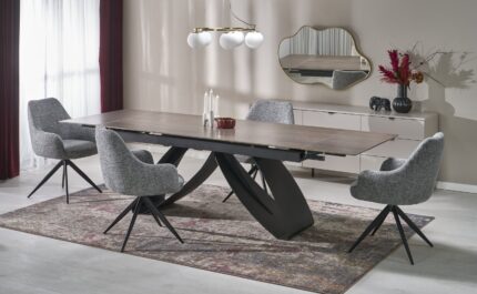 HILARIO extension table, walnut / black