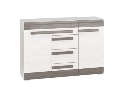 BLANCO 07-01 אורן שלג/MDF אפור חדש - שידה