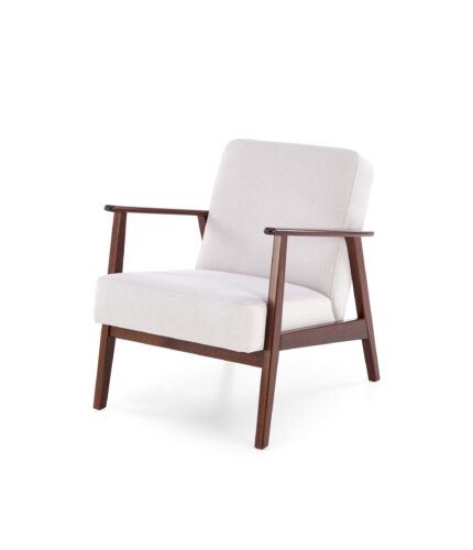 MILANO 1S, leisure chair, light beige CASTEL#04 / dark walnut