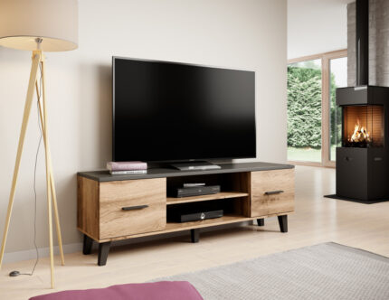 TV stand LOTTA 160 2D2K wonat oak/black