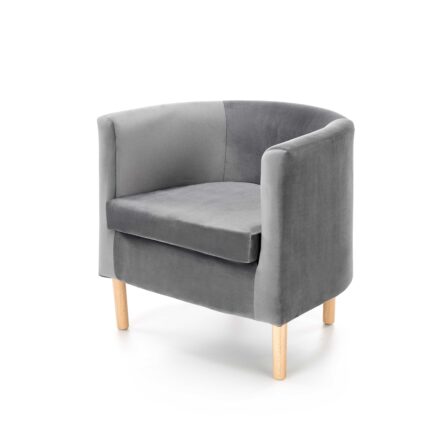 CLUBBY 2  leisure armchair grey / natural